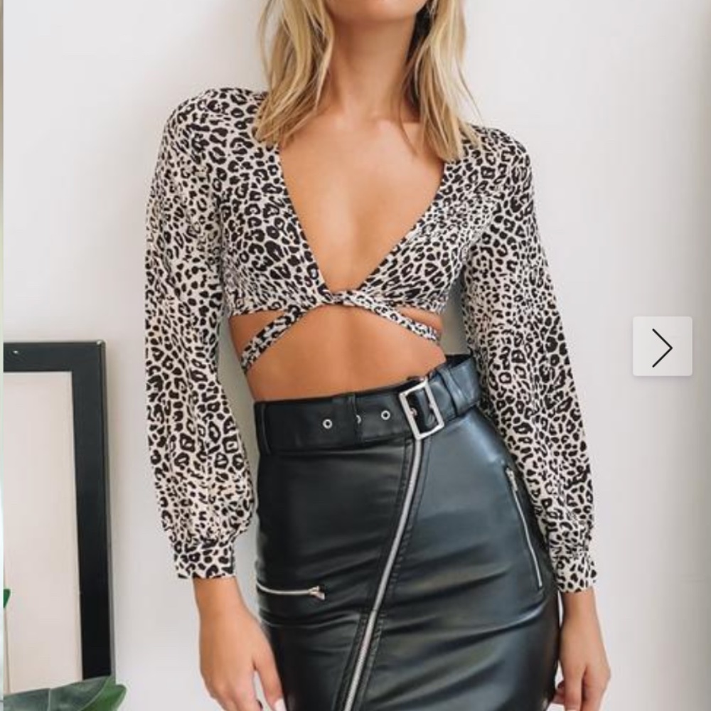 Beginning Boutique Elly Long Sleeve Satin Top